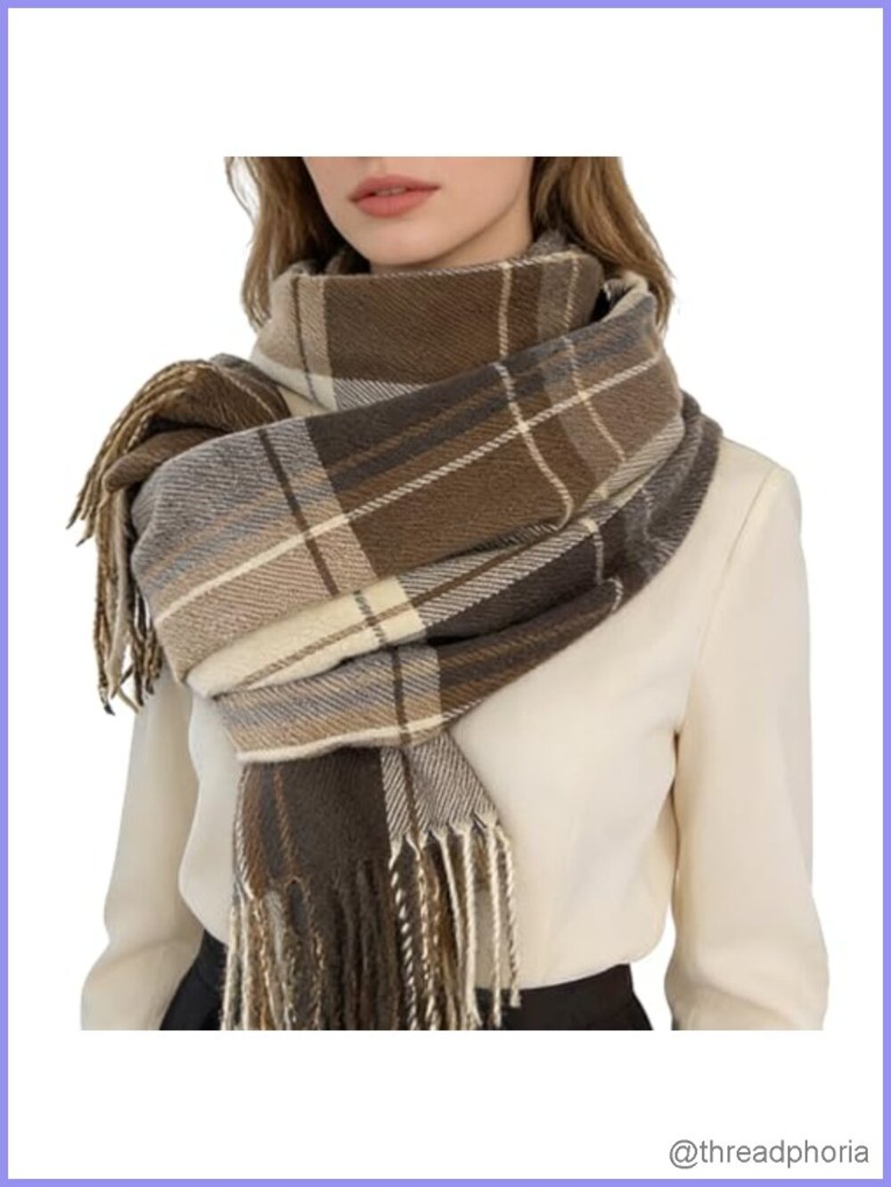 Winter Plaid Scarf Shawl Wrap Warm Cozy Long Scottish Tartan Blanket Scarf with